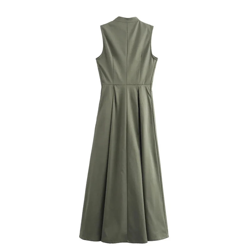 Vestido Largo Elegante con Cremallera para Mujer