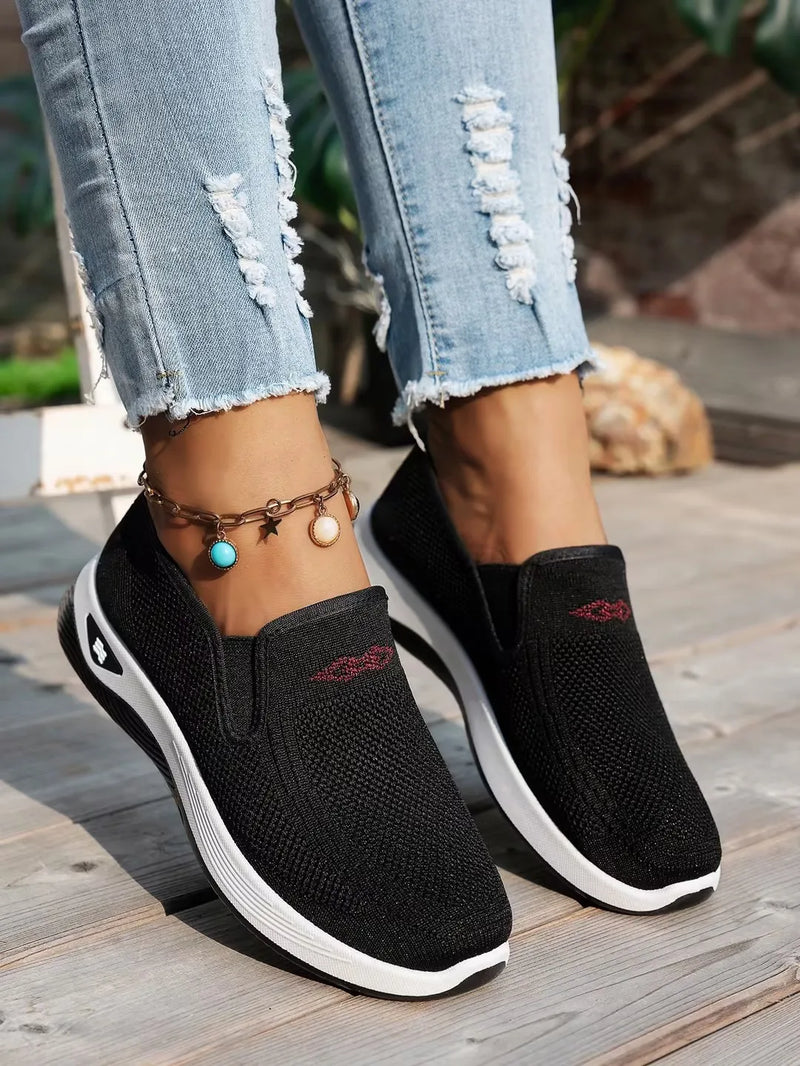 Zapatos de mujer, zapatos individuales suaves de color sólido para mujer, zapatillas informales, zapatos ligeros y cómodos para mujer