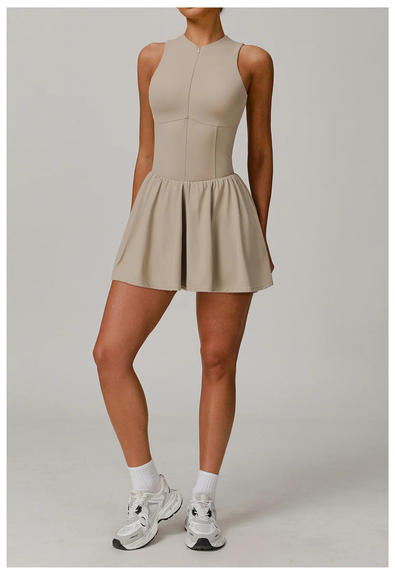 Traje de una pieza para mujer, traje deportivo con cremallera, peleles de Yoga, ropa deportiva sin espalda, monos de entrenamiento sin mangas para mujer