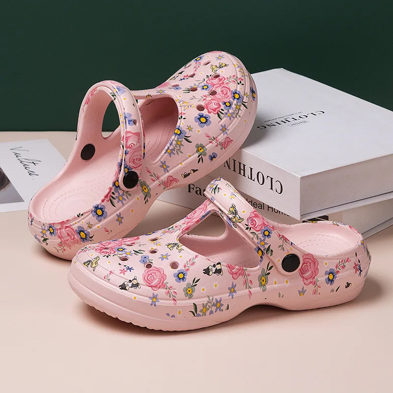Bebealy, zapatillas de suela gruesa a la moda para mujer, sandalias de ocio resistentes al desgaste para exteriores, zapatos clásicos de EVA, zapatos de playa impermeables para mujer