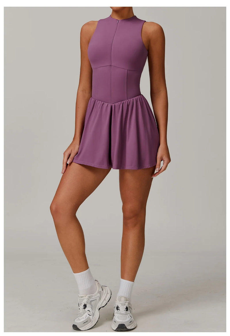 Traje de una pieza para mujer, traje deportivo con cremallera, peleles de Yoga, ropa deportiva sin espalda, monos de entrenamiento sin mangas para mujer