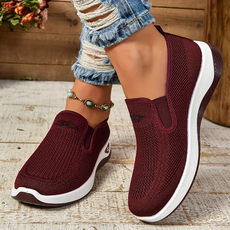 Zapatos de mujer, zapatos individuales suaves de color sólido para mujer, zapatillas informales, zapatos ligeros y cómodos para mujer