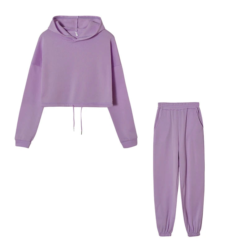 Traje deportivo de manga larga para mujer, ropa informal en la cintura, tendencia de moda, conjunto de dos piezas