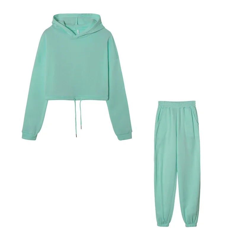 Traje deportivo de manga larga para mujer, ropa informal en la cintura, tendencia de moda, conjunto de dos piezas