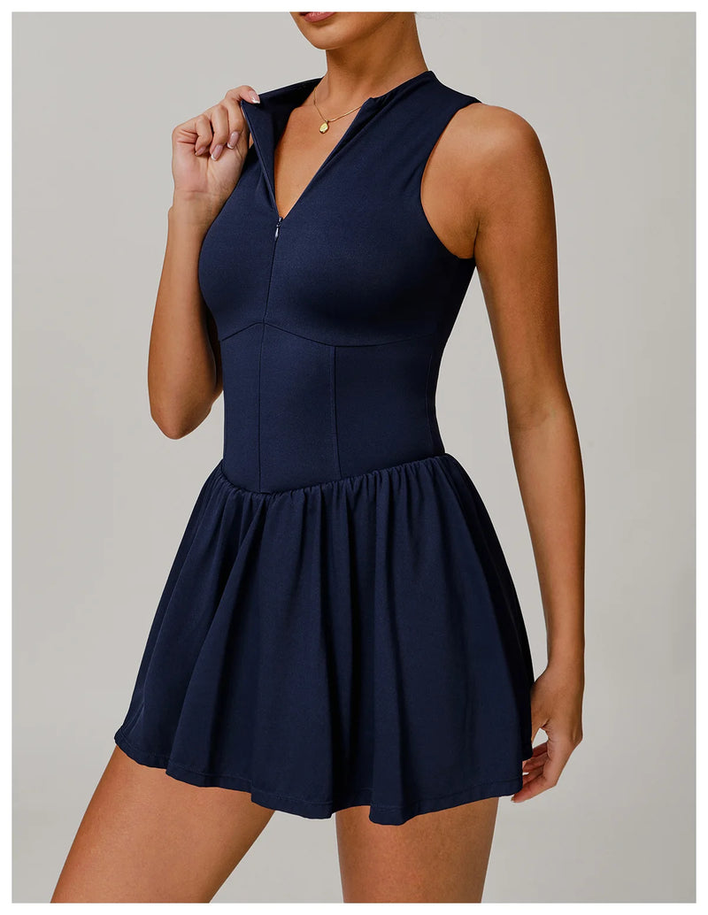Traje de una pieza para mujer, traje deportivo con cremallera, peleles de Yoga, ropa deportiva sin espalda, monos de entrenamiento sin mangas para mujer