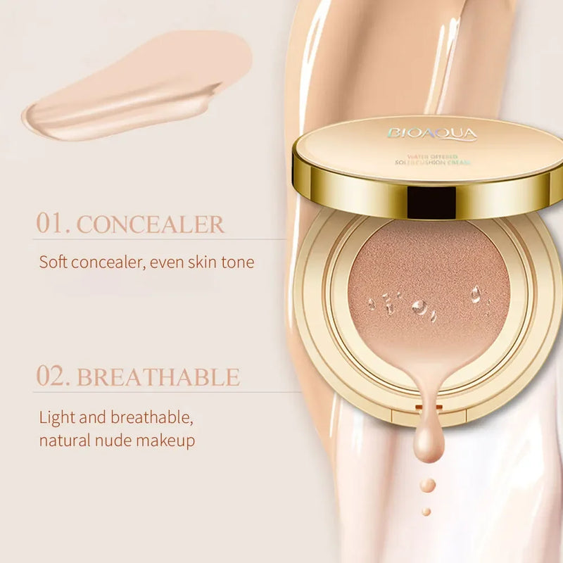 BIOAQUA-crema BB con cojín de aire, corrector iluminador, Base hidratante, blanqueamiento Facial, Base Facial, cosméticos de cobertura perfecta
