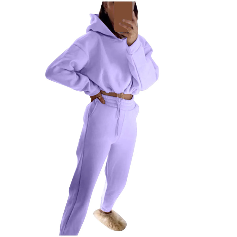Traje deportivo de manga larga para mujer, ropa informal en la cintura, tendencia de moda, conjunto de dos piezas