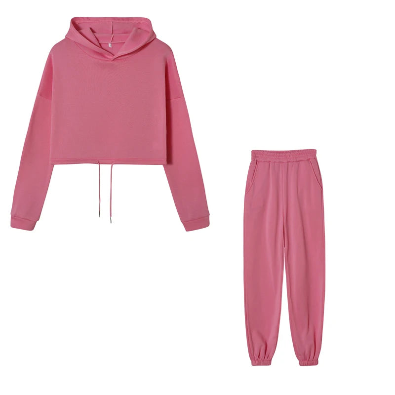 Traje deportivo de manga larga para mujer, ropa informal en la cintura, tendencia de moda, conjunto de dos piezas