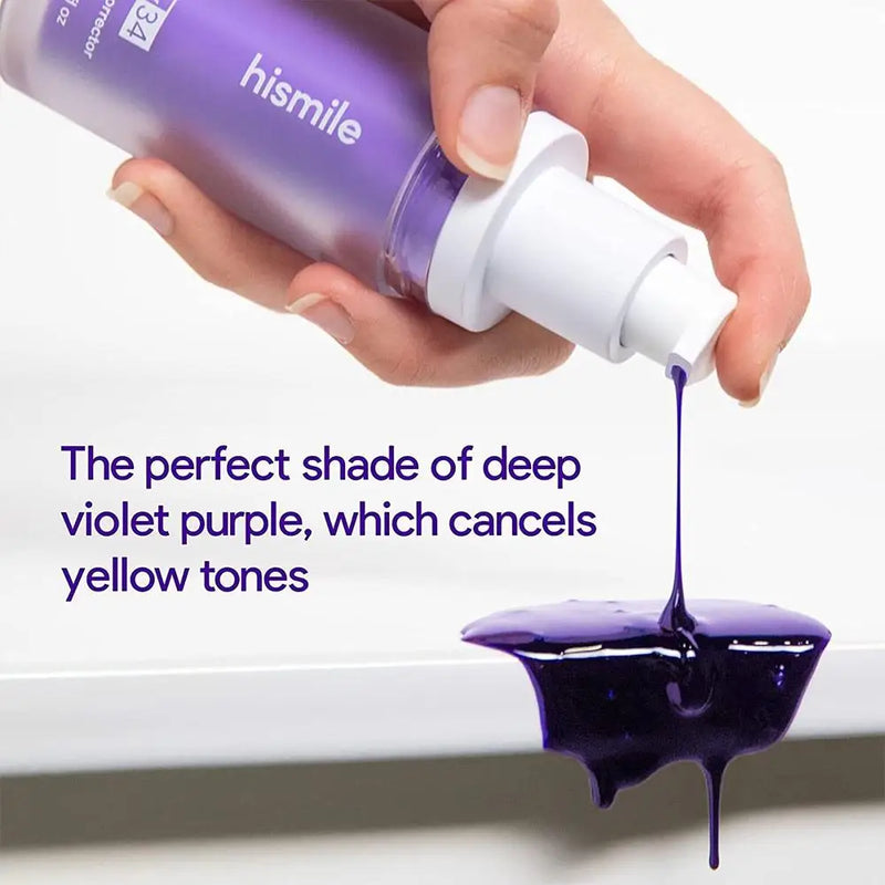 30ml V34 Hismile pasta de dientes púrpura elimina el sarro limpieza higiene bucal aliento fresco blanqueamiento productos para el cuidado de los dientes