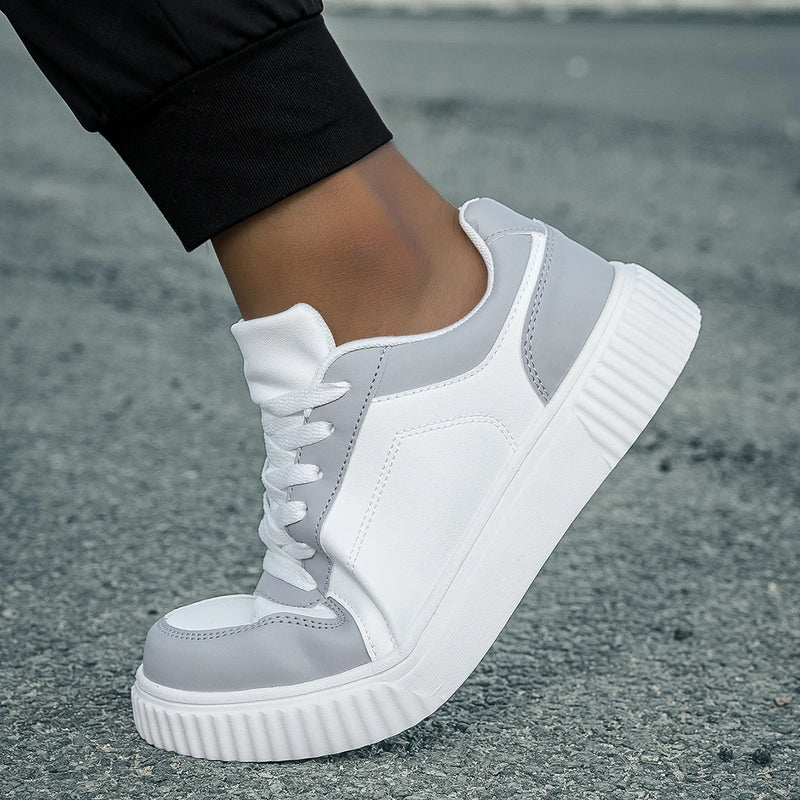 YRZL Zapatillas de deporte para mujer, zapatos blancos de otoño, suela gruesa ligera, zapatos de Skatebaord antideslizantes, zapatos deportivos informales Unisex para hombre