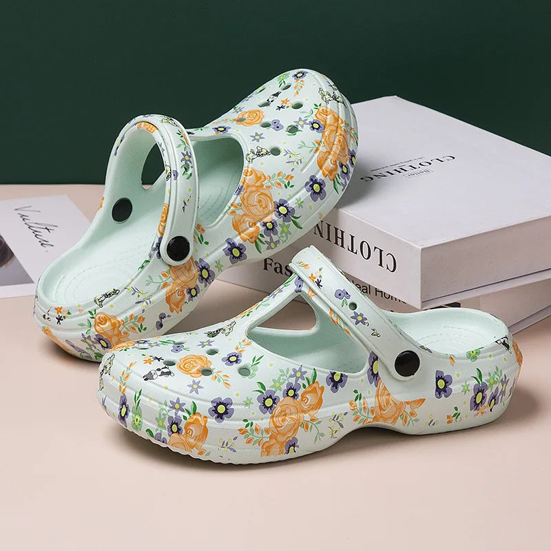 Bebealy, zapatillas de suela gruesa a la moda para mujer, sandalias de ocio resistentes al desgaste para exteriores, zapatos clásicos de EVA, zapatos de playa impermeables para mujer