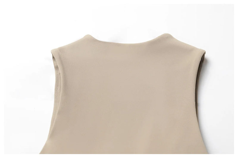 Traje de una pieza para mujer, traje deportivo con cremallera, peleles de Yoga, ropa deportiva sin espalda, monos de entrenamiento sin mangas para mujer