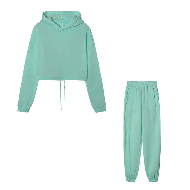 Traje deportivo de manga larga para mujer, ropa informal en la cintura, tendencia de moda, conjunto de dos piezas