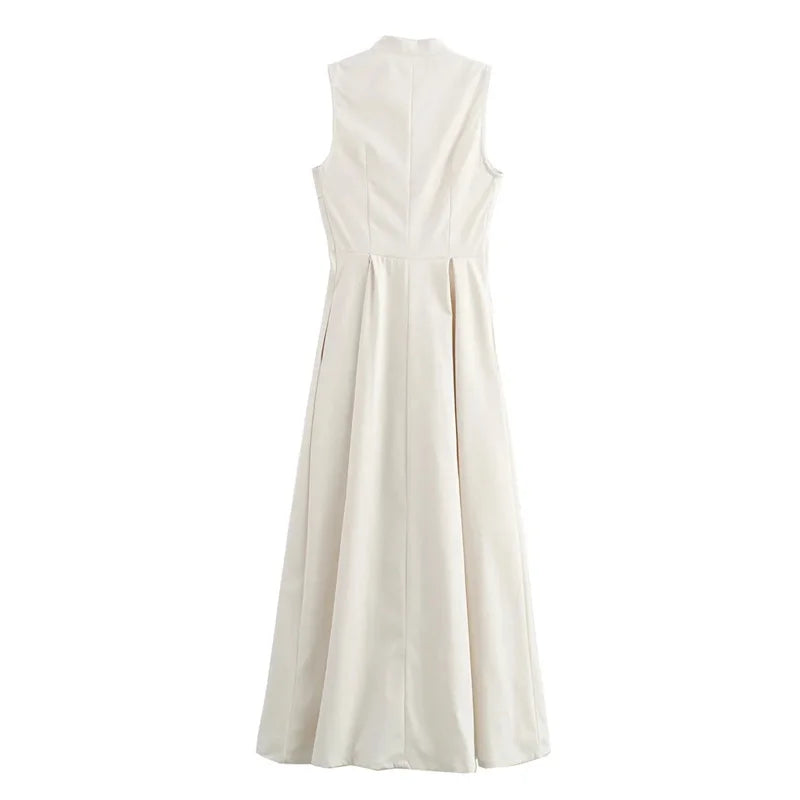 Vestido Largo Elegante con Cremallera para Mujer