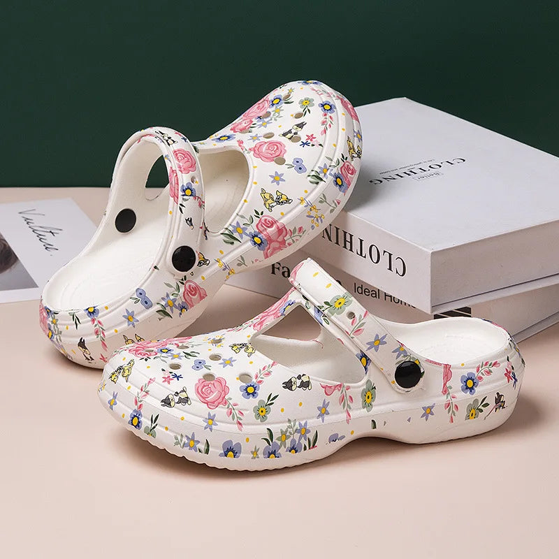 Bebealy, zapatillas de suela gruesa a la moda para mujer, sandalias de ocio resistentes al desgaste para exteriores, zapatos clásicos de EVA, zapatos de playa impermeables para mujer