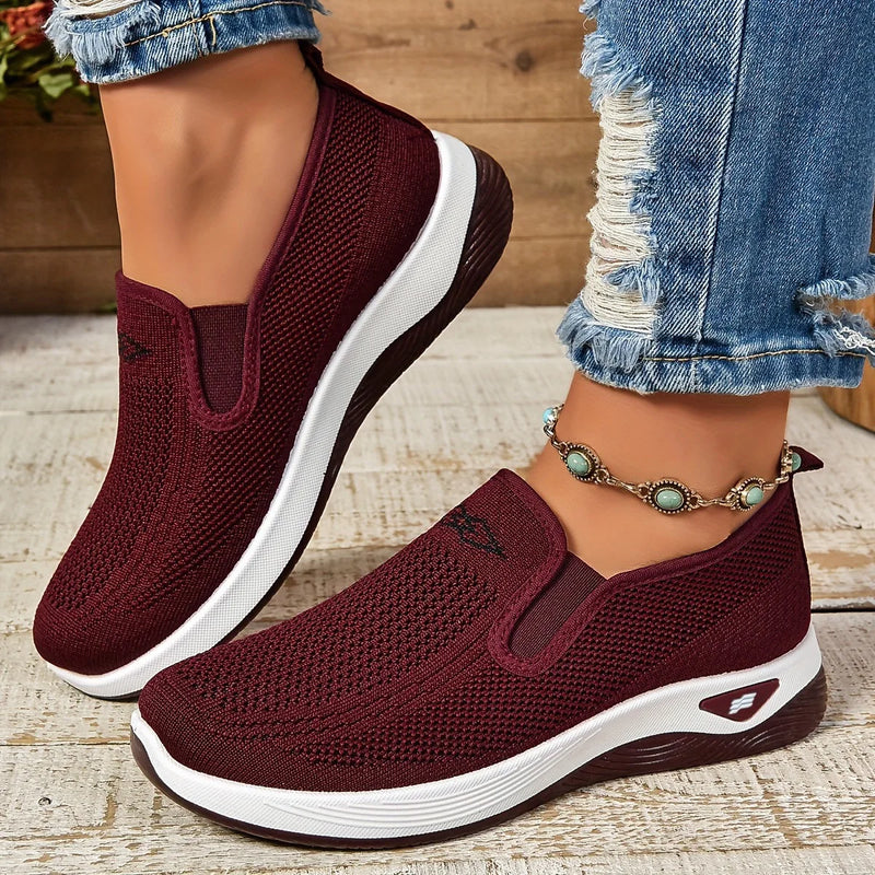 Zapatos de mujer, zapatos individuales suaves de color sólido para mujer, zapatillas informales, zapatos ligeros y cómodos para mujer