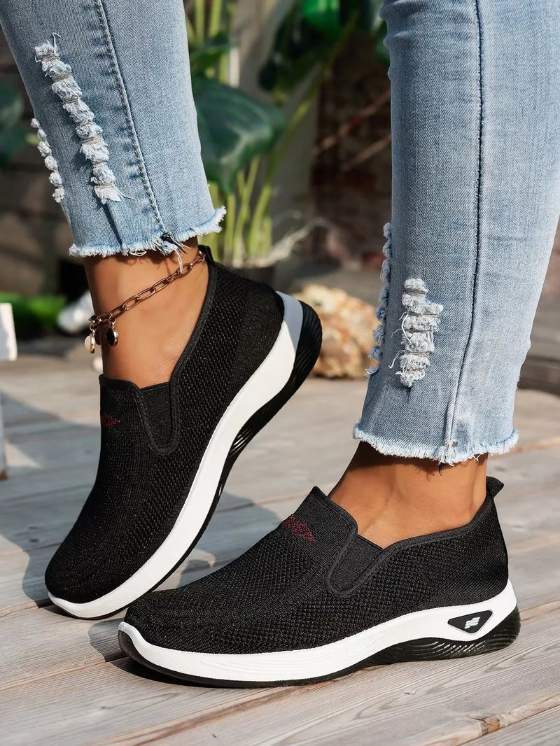 Zapatos de mujer, zapatos individuales suaves de color sólido para mujer, zapatillas informales, zapatos ligeros y cómodos para mujer